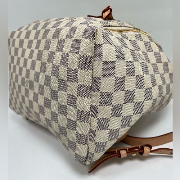 Louis Vuitton Sperone Backpack White Leather Damier Azur, Pink Lining - Picture 7 of 14